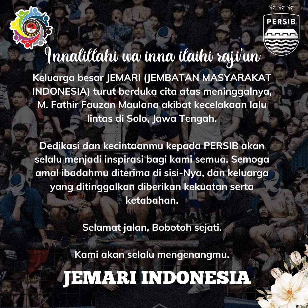 #Bobotoh Berduka: Fans Fanatik Persib Meninggal Dunia Akibat Kecelakaan di Solo